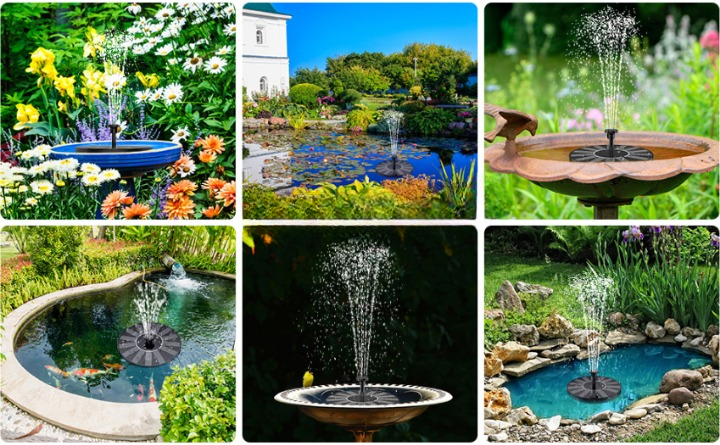 Milieuvriendelijke fontein voor bakken en vijvers met onze Zonne Oasis™
